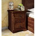 Sheehsam (Rosewood) Solid Wood Bedside Table (Finish Color - Brown)