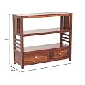 Solid Sheesham Wood Console Table for Living Room | Wooden Side Entrance Table for Home with 2 Drawers &amp; Shelf Storage | Entryway/Foyer Table | Rosewood, Brown Finish