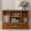 Sheesham Wood Multipurpose Entryway Console Table with 1 Drawer & 4 Shelf Storage Solid Wooden Hall Side Table Furniture for Home Office Living Room - (Natural Finish)
