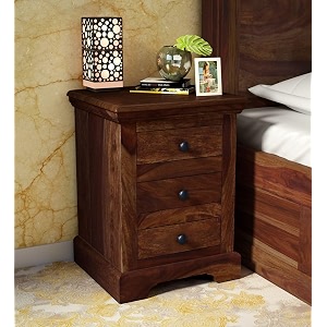 sheehsam rosewood solid wood bedside table finish color - brown