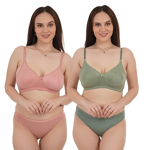 unitrust premium lightly padded bra with matching panty set ultra soft lingerie set