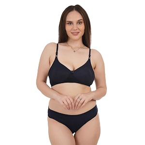 unitrust premium lingerie set with full coverage non-padded bra and hipster