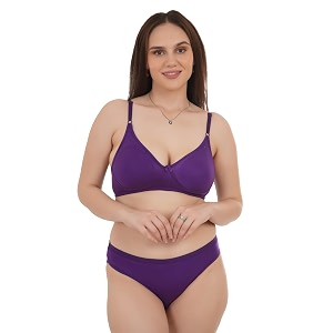 unitrust premium lingerie set with full coverage non-padded bra and hipster