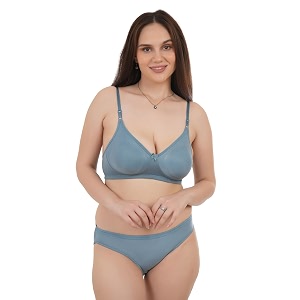 unitrust premium lingerie set with full coverage non-padded bra and hipster