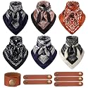 Unittype 6 Pcs Western Cowboy Scarves for Women