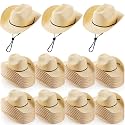 Unittype Adult Straw Cowboy Hat Bulk Western Party Pack
