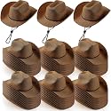 Unittype Adult Straw Cowboy Hat Bulk Western Party Pack