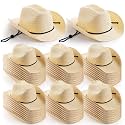 Unittype Adult Straw Cowboy Hat Bulk Western Party Pack