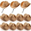 Unittype Adult Straw Cowboy Hat Bulk Western Party Pack