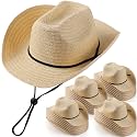 Unittype Adult Straw Cowboy Hat Bulk Western Party Pack