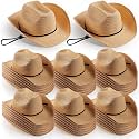 Unittype Adult Straw Cowboy Hat Bulk Western Party Pack