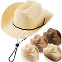 Unittype Adult Straw Cowboy Hat Bulk Western Party Pack