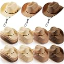Unittype Adult Straw Cowboy Hat Bulk Western Party Pack