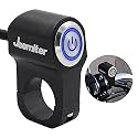 Universal 1" Motorcycle Handlebar Switch 12V 10A - CNC Aluminum Rocker Switch with Blue LED for Headlight & Accessories Control