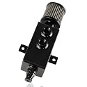 Universal 10AN Oil Catch Can Tank Baffled 1L with Filter Aluminum Black HTRACING