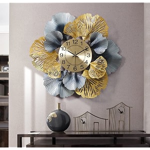 universal art metal wall clock elegant floral design with led lighting stylish hanging clock wall sculpture for home living roombedroomrestaurrentcafeliving roomofficedining area 32x3x32 in