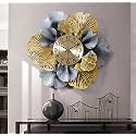 UNIVERSAL ART Metal Wall Clock Elegant Floral Design with LED Lighting Stylish Hanging Clock Wall Sculpture for Home Living Room,Bedroom,Restaurrent,Cafe,Living Room,Office,Dining Area (32x3x32 in)