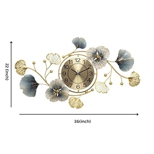 universal art metal wall clock elegant floral design with led lighting stylish hanging clock wall sculpture for home living roombedroomrestaurrentcafeliving roomofficedining area 36222 in