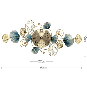 universal art metal wall clock elegant floral design with led lighting stylish hanging clock wall sculpture for home living roombedroomrestaurrentcafeliving roomofficedining area 16x2x36 in