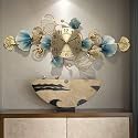 UNIVERSAL ART Metal Wall Clock Elegant Floral Design with LED Lighting Stylish Hanging Clock Wall Sculpture for Home Living Room,Bedroom,Restaurrent,Cafe,Living Room,Office,Dining Area (16X2X36 in)