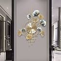 UNIVERSAL ART Metal Wall Clock Elegant Floral Design with LED Lighting Stylish Hanging Clock Wall Sculpture for Home Living Room,Bedroom,Restaurrent,Cafe,Living Room,Office,Dining Area (22X2X36 in)