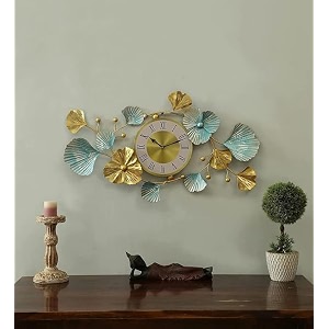 universal art metal iron clock willow time decorative wall artsculpture for home living roombedroomoffice 19x2x34 inches