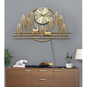 universal art metal iron deer time golden b decorative wall artsculpture for home living roombedroomoffice 24x2x41 inches