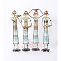 UNIVERSAL ART Metal Wrought Iron Tribal Lady Worker | showpieces Ladies Doll Figurine Statue Decorative Items | Show Pieces for Home Decor Stylish Living Room Tea Light Stand (HB21MT-078C)