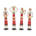 UNIVERSAL ART Metal Wrought Iron Tribal Lady Worker | showpieces Ladies Doll Figurine Statue Decorative Items | Show Pieces for Home Decor Stylish Living Room Tea Light Stand (HB21MT-078)