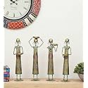 UNIVERSAL ART Metal Wrought Iron Tribal Lady Worker | showpieces Ladies Doll Figurine Statue Decorative Items | Show Pieces for Home Decor Stylish Living Room Tea Light Stand (HB21MT-078B)