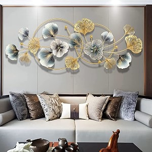 universal art floral wall art wrought iron metal powder coated lacquered wall mounted hanging ethnic handcrafted flower decorative wall decor for home office living room restaurantcafe room decoration multicolor