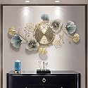 UNIVERSAL ART Metal Wall Clock Elegant Floral Design 34 x 20 Inch