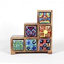 Universal Art Wooden Chest with 6 Drawers | Multi-Storage Handpainted Ceramic Organizer/Cabinet for Home, Living Room, Hall, Office | Ideal for Spices, Jewelry, and Trinkets (22.9D x 8.9W x 22.9H CM)