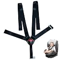 Universal Baby Seat 5pt 5 Point Harness with Locking Buckle, Baby Highchair Stroller Pushchair Chest Harness Clip Buckle + Harness Straps Width 38mm/1.5in