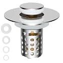 Universal Bathroom Sink Drain Strainer Hair Catcher, Chrome