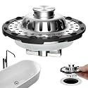 Universal Bathtub Drain Stopper Metal Hair Catcher, Top Strainer, Chrome