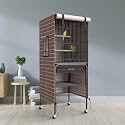 Universal Bird Cage Cover Good Night Blackout Thin Lightweight Breathable Small Animal Cages Cover Pet Removable Durable Protector (Beige, 60" H x 18" W x 18" L)