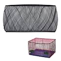 Universal Bird Cage Seed Catcher, Elasticity Airy Gauze Guard Net Cover, Soft Parrot Mesh Skirt Cover, for Round Square Cages (Black, L)