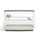 Universal Bird Cage Seed Catcher Universal Mesh Skirt Cover Stretchy Small Animal Cages Cover Pet Removable Durable Protector (White, Medium)