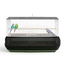 Universal Bird Cage Seed Catcher Universal Mesh Skirt Cover Stretchy Small Animal Cages Cover Pet Removable Durable Protector (Black, Medium)