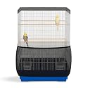 Universal Bird Cage Seed Catcher Universal Mesh Skirt Cover Stretchy Small Animal Cages Cover Pet Removable Durable Protector (Large, Black)