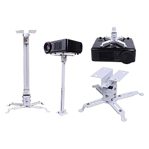 universal certified 1 to 2 feet12 to 24-inch adjustable projector ceiling and wall mount kit bracket stand with tilt option weight capacity of 15kgs 2 ft white a10