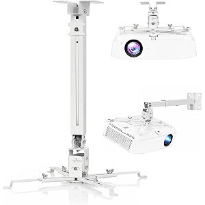universal certified 1 to 4feet36 to 48-inch adjustable projector ceiling and wall mount kit bracket stand with tilt option weight capacity of 20 kgs 4ft white alloy steel2