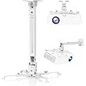 Universal Certified 1 to 4feet/36 to 48-inch Adjustable Projector Ceiling and Wall Mount Kit Bracket Stand with Tilt Option (Weight Capacity of 20 kgs 4ft, White, Alloy Steel)#2