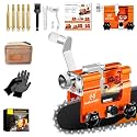Universal Chainsaw Sharpener Jig with Bag and Gloves, Portable Chain Saw Sharpener Tool with 5 Sharpening Burrs, Chain Saw Blade Sharpener, Manual Chainsaw Accessories for 4-22" Saw Chain