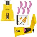 Universal Chainsaw Teeth Sharpener, Chainsaw Sharpener with 6 Fast Sharpening Stones, Chainsaw Blade Sharpener, Portable Chain Saw Sharpener Tool for 12-22 Inches Chain Saws Bar