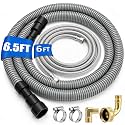 Universal Dishwasher Installation Kit, 6 Ft Braided Stainless Steel Supply Line, Dishwasher Drain Hose with 2 Brass Connectors & 2 Clamps, install Hose Kit Fits 11/16", 1" and 1-1/8"