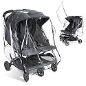 Universal Double Stroller Rain Cover, Easy Access, Durable, Clear