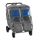 Universal Double Stroller Rain Cover, Easy Access, Durable, Gray