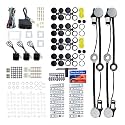 Universal Electric Power Window Lift Roll Up Regulator Conversion Kit w/Switches, Wiring &amp; Mounting Hardware | Fit for 4 Door Vehicles with Manual Windows, Sedan, Pickup, Off-Road, Vans, SUV